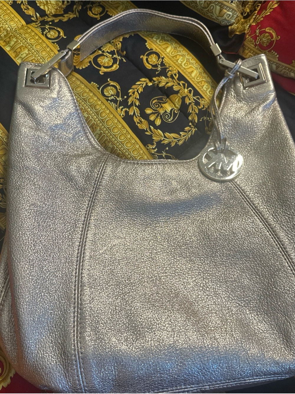 Michael Kors Metallic Gold Leather Fulton  Hobo Bag